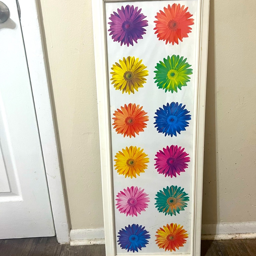 Framed picture of 12 beautiful flowers
